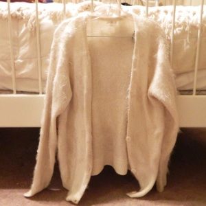 Nordstrom B.P. Furry White Cardigan