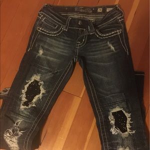 Size 24 distressed miss me Capri