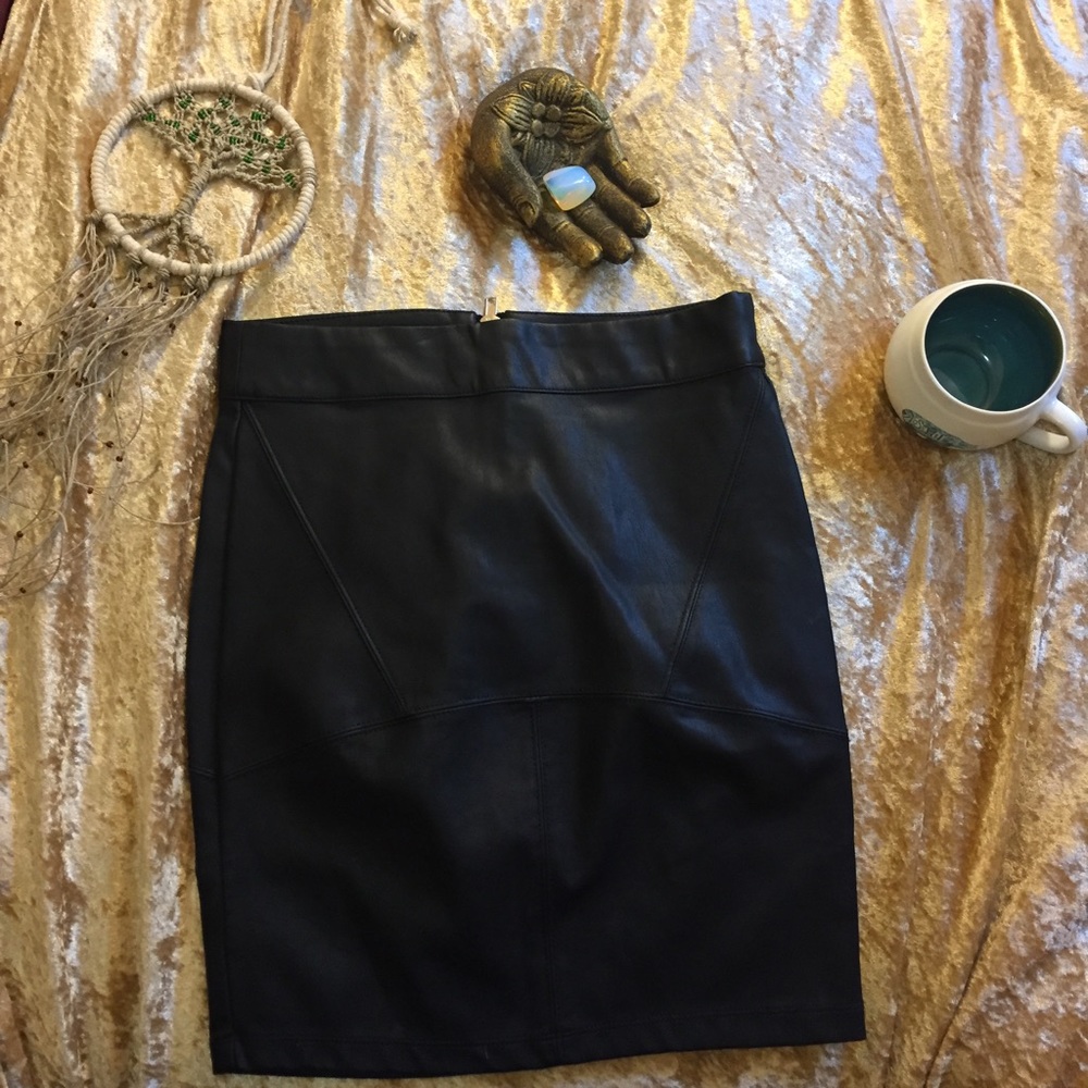Edgy Faux Leather Skirt