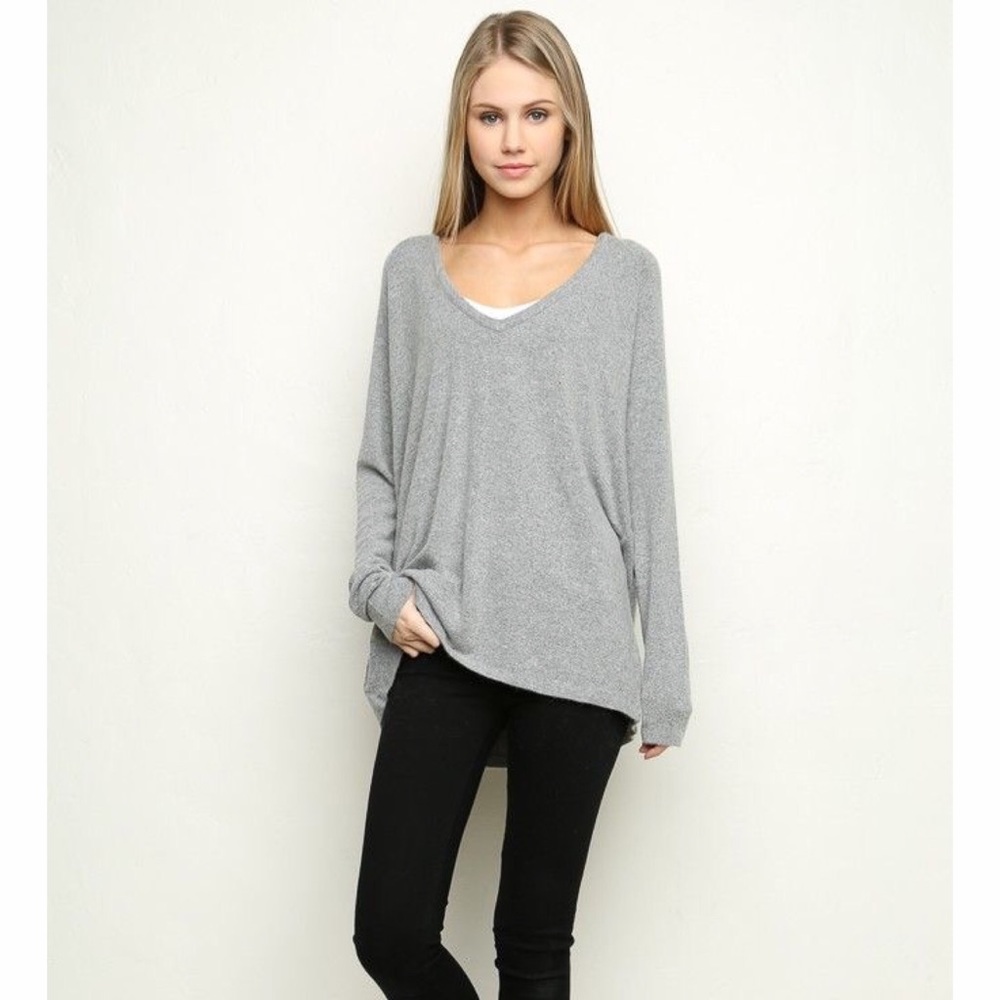 Grey Bobbie Knit Top 🌨