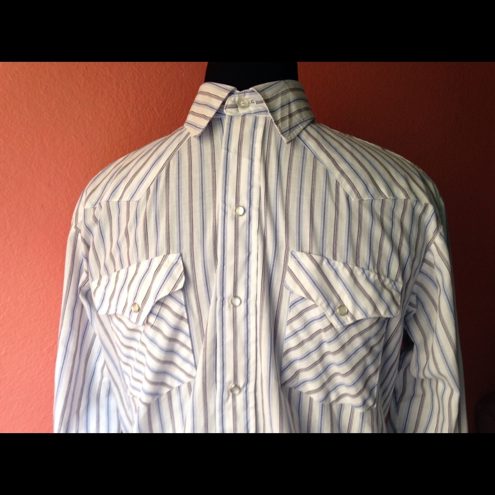 Men's vintage western with snap buttons 70's 80s