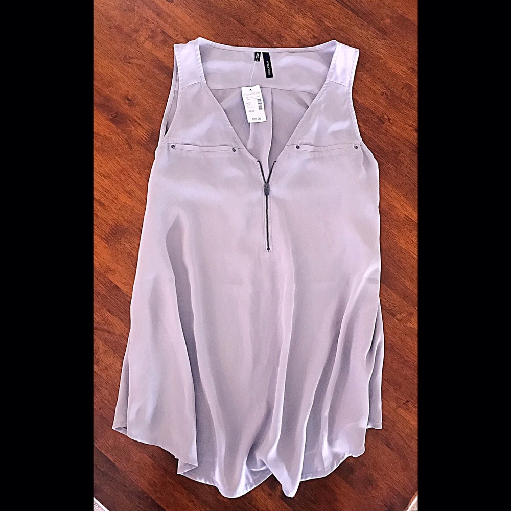 NWT Maurice's flowy zip lavender chiffon blouse