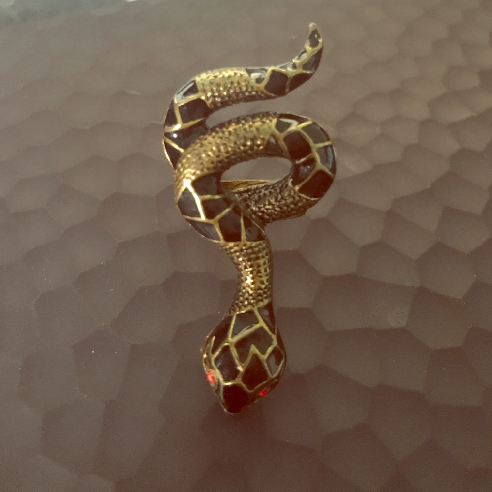 Adjustable bronze like serpent ring