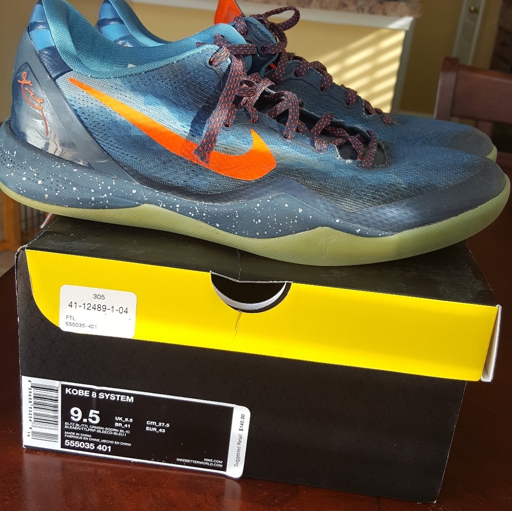 USED Kobe 8 Blitz Blue. Worn.