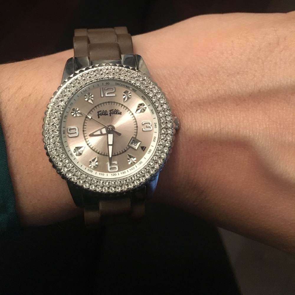 Follie Follie stainless and Rubber Watch