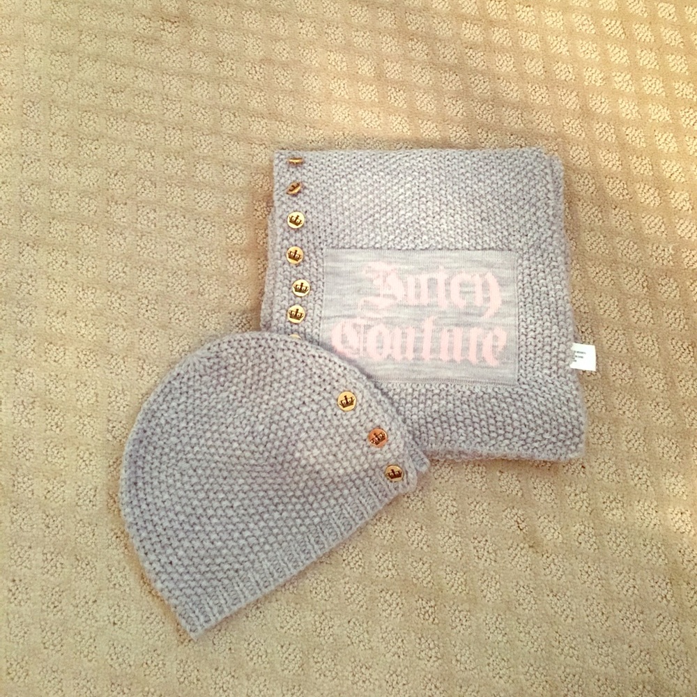 Juicy Couture wool hat and scarf set