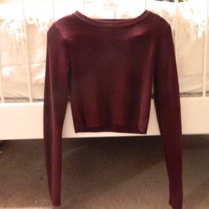 Forever 21 Cropped Burgundy Sweater