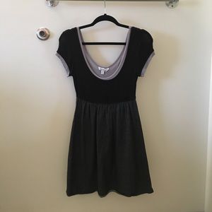 Gray and black dress