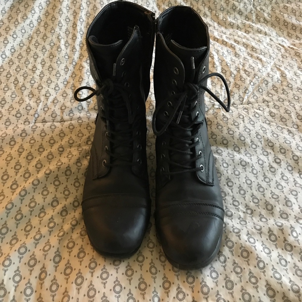 Madden Girl black combat boots