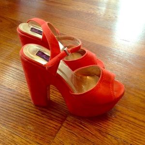 Orange Yoki Platform Sandals