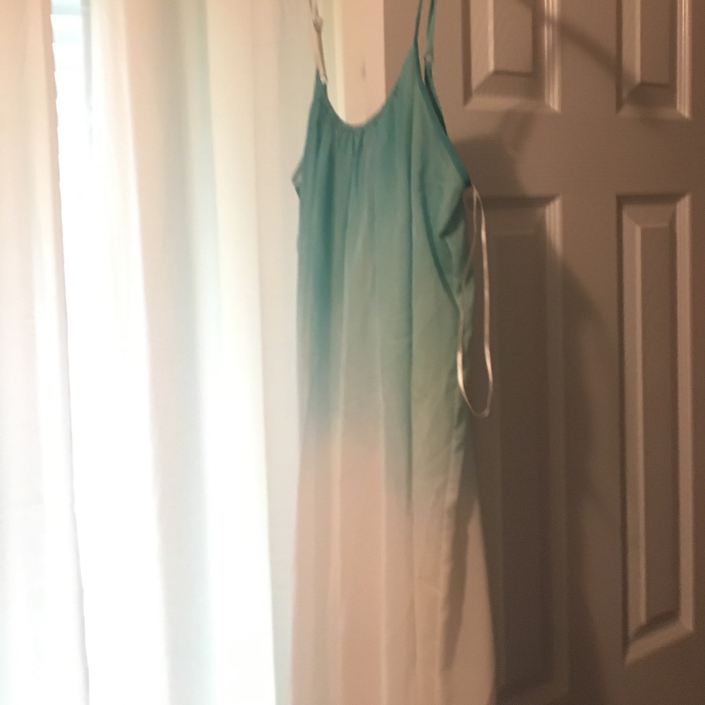 Ombré turquoise maxi dress