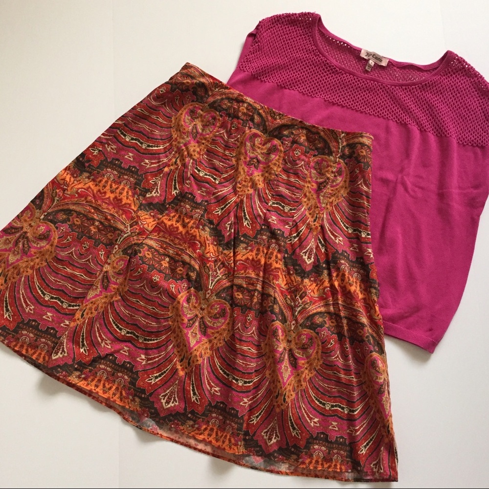 Talbots   Paisley A line skirt