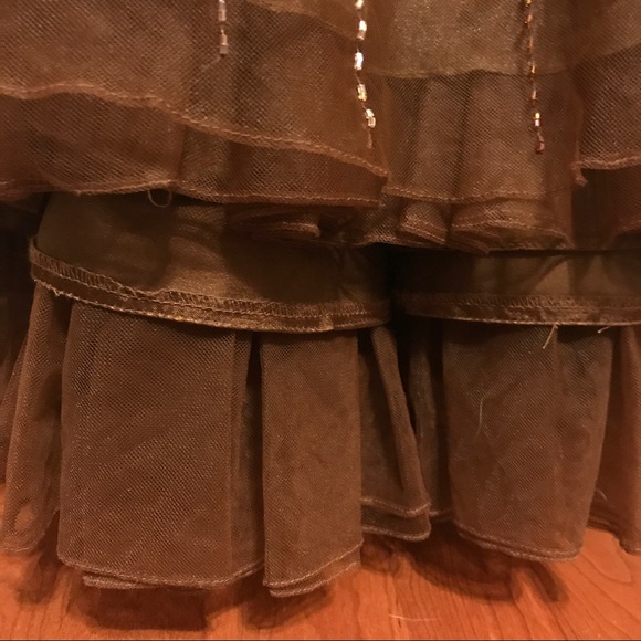 CLAIRE DICKSON Stunning Brown Hand Sewn Bead Gown - Picture 7 of 7