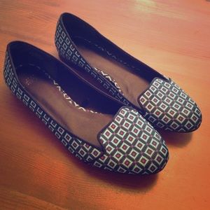 H&M blue and red checked flats