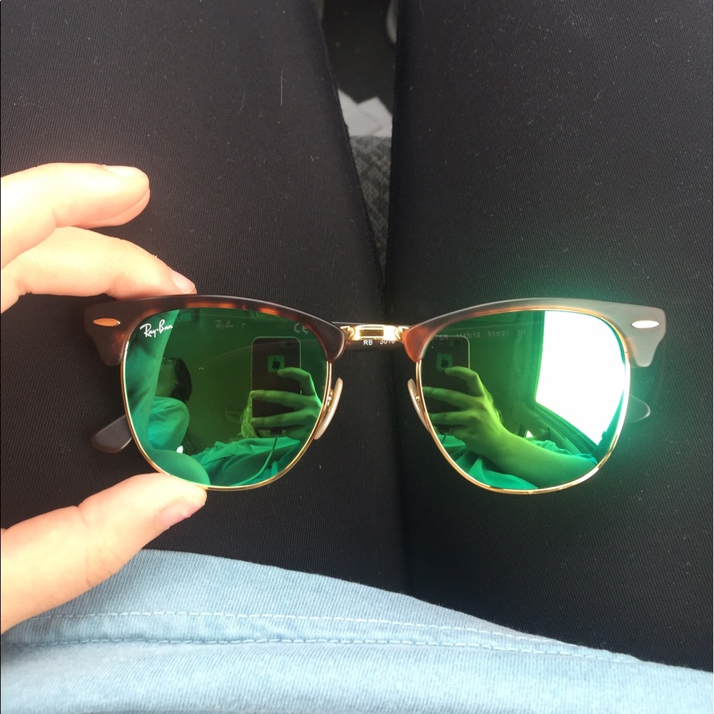 Blue/Green tortuous ray ban club masters