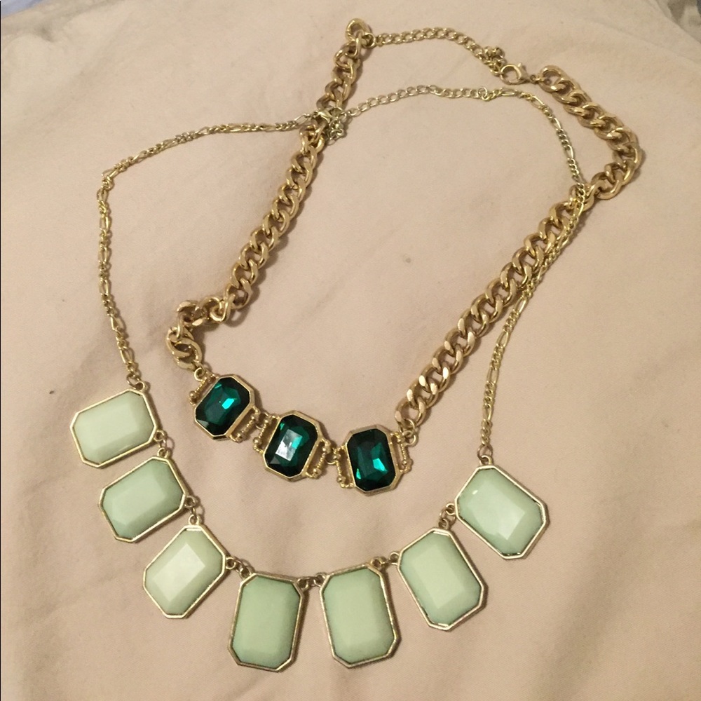 BUNDLE! Gold statement necklaces.