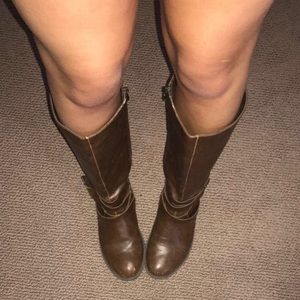 Brown riding boots