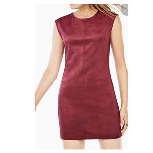 BCBGMAXAZRIA FAUX SUEDE DRESS