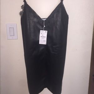 Zara Leather Black Dress🎉🎉