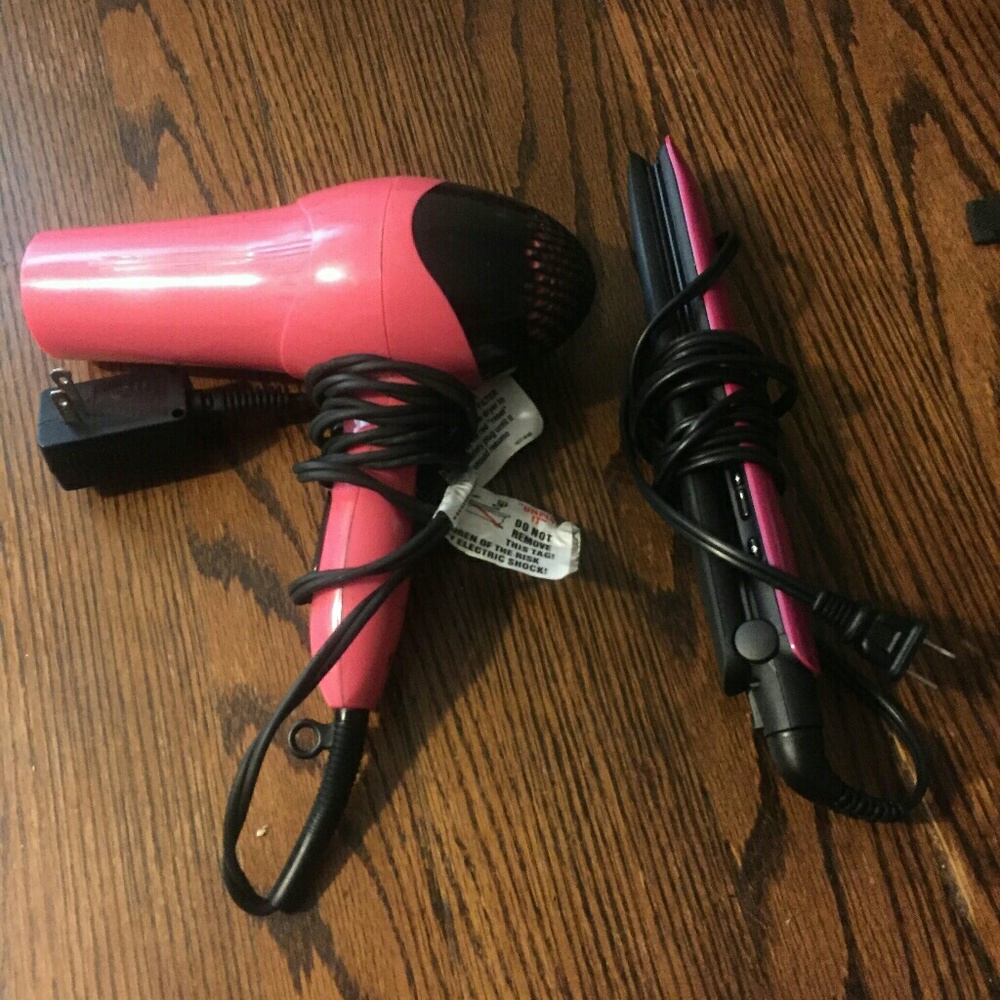Revlon blow dryer and Remington UV-baked flat iron