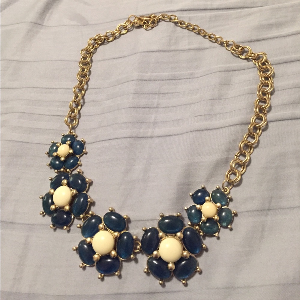 Blue flower statement necklace!