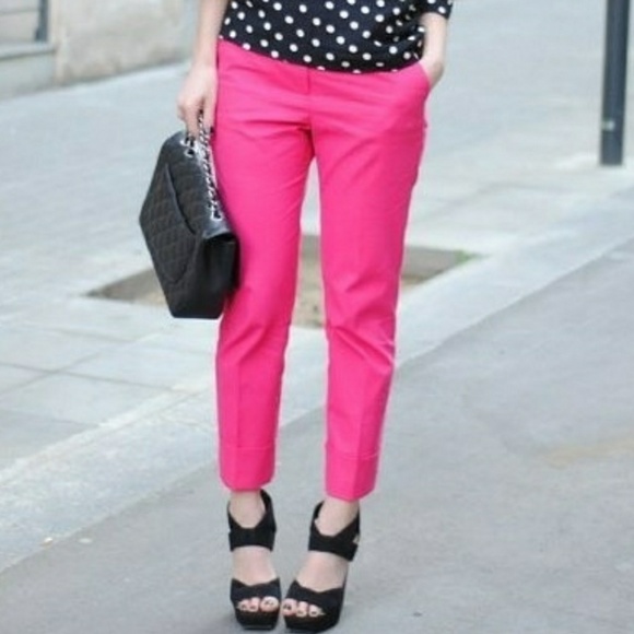 Larry Levine Pants - OH YEAH! HOT PINK CAPRIS