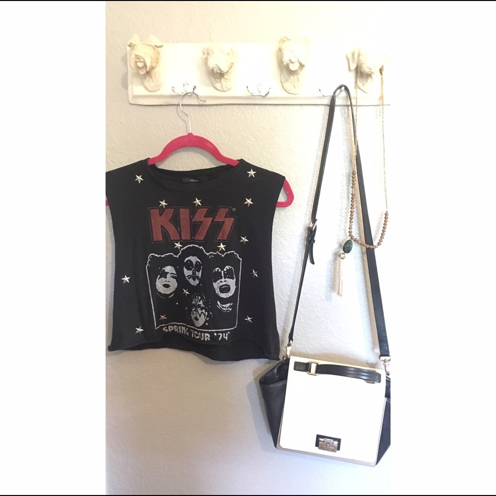 KISS SPRING '74' rock&roll star studded crop top!