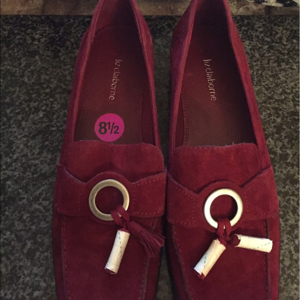 Red Liz Claiborne Loafers NEW Sz 8.5