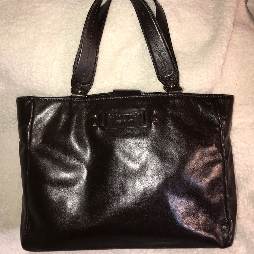 EUC brown leather Kate Spade large tote