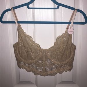 Nude Lace Longline Bra
