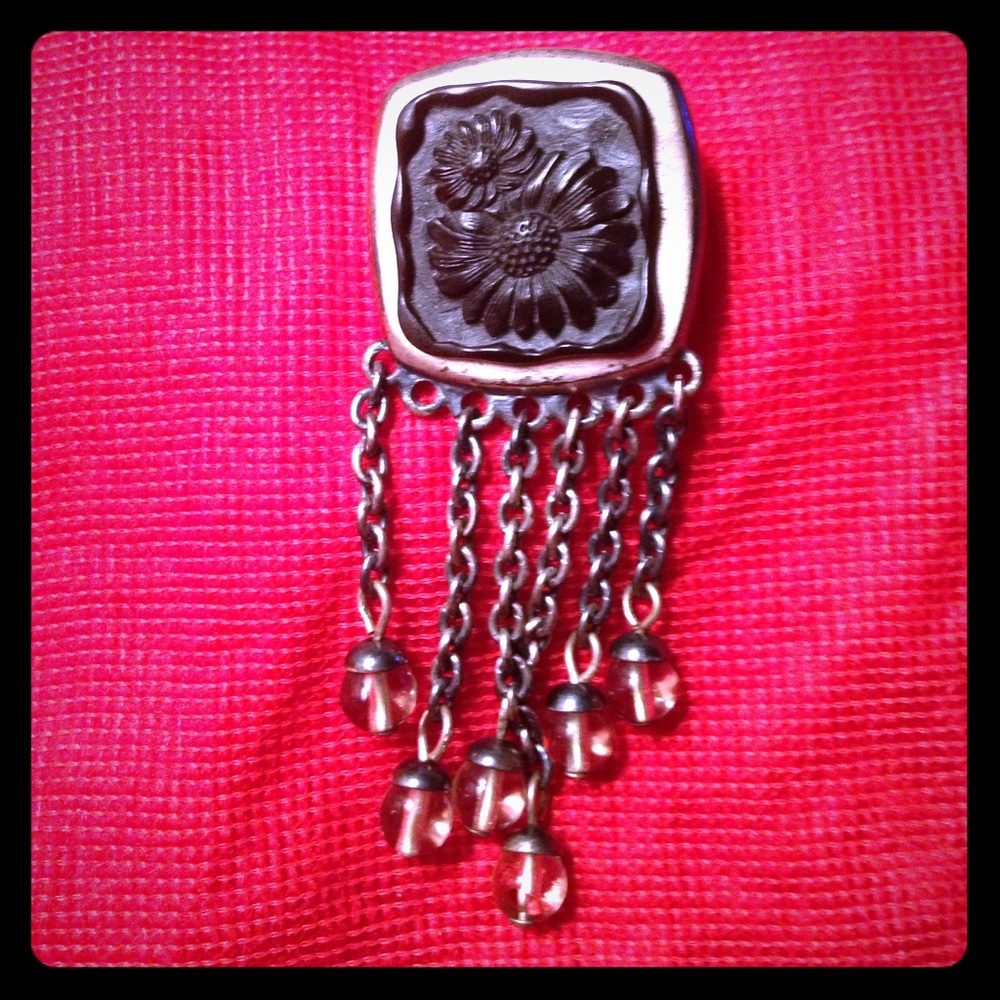 Escada pin brooch silver plated