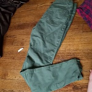Green skinny jeans