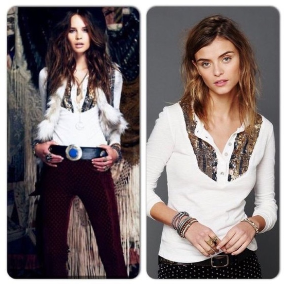 ‼️FREE PEOPLE long sleeved white top