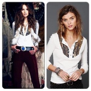 ‼️FREE PEOPLE long sleeved white top