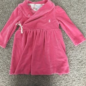 Ralph Lauren baby pink velour dress 6 months