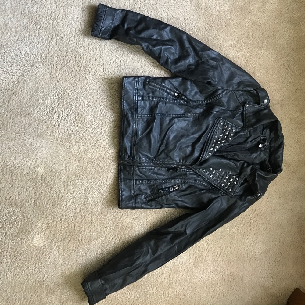 Black leather jacket