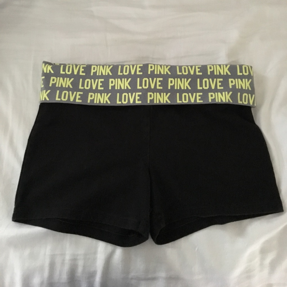 VS Pink fold over yoga shorts