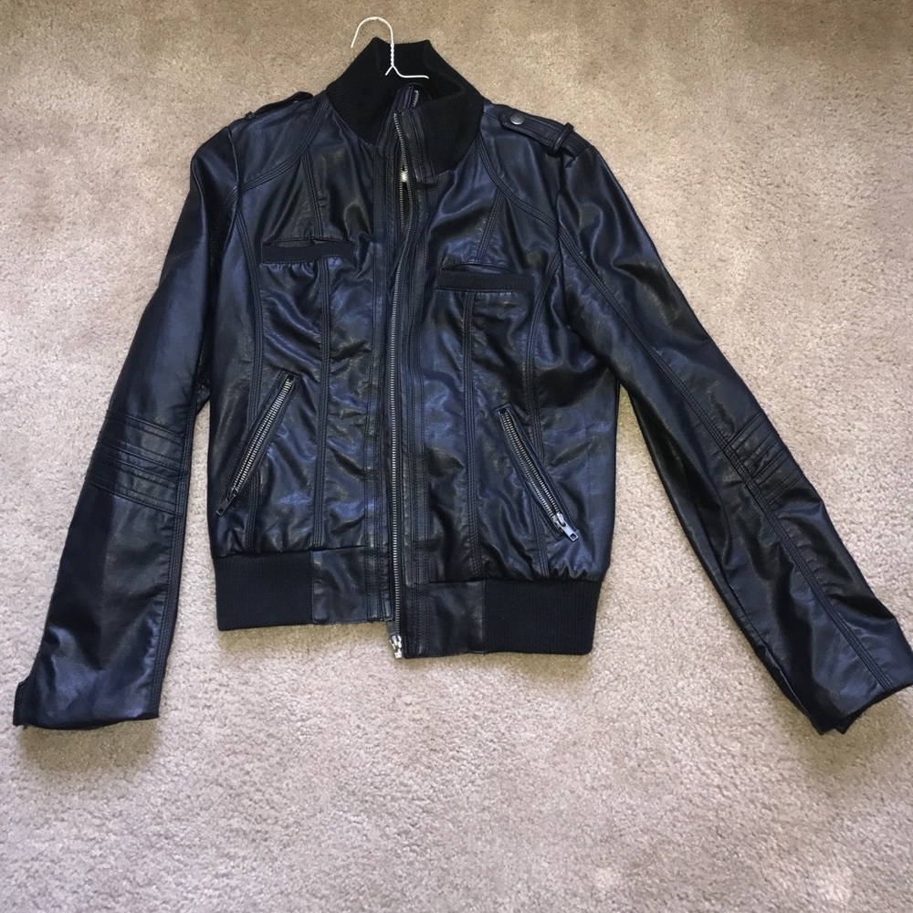 Black leather jacket