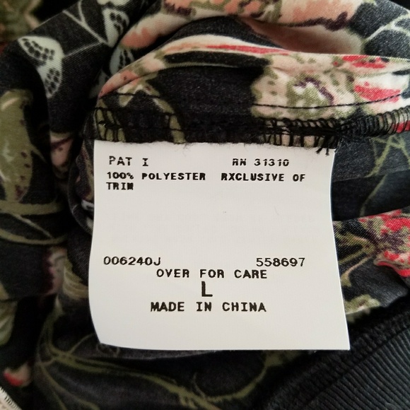 NEW IZ BYER Black Floral Bomber Jacket Medium - Picture 3 of 3