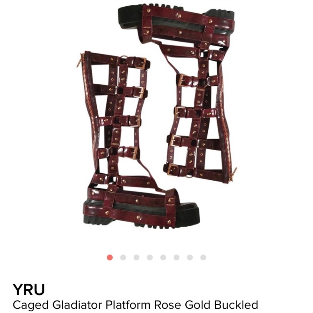 YRU Gladiator Sandals 6 chariot caged platform