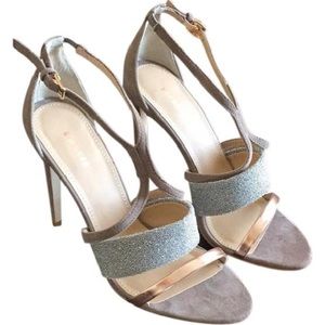 Express metallic strappy stilettos size 8