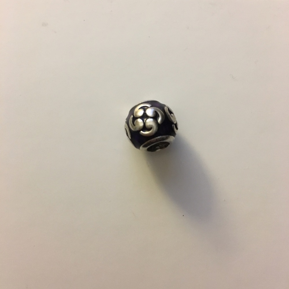 Pandora Silver And Purple Enamel Zen Charm