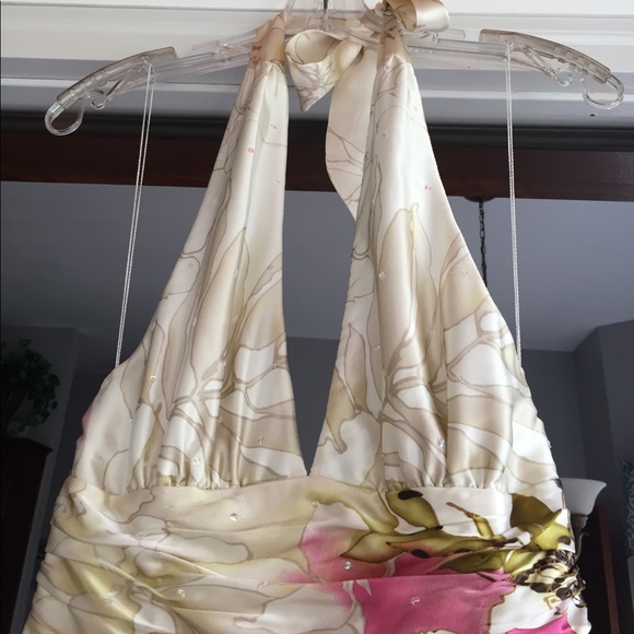 Adrianna Papell occasion silk halter dress. - Picture 3 of 4