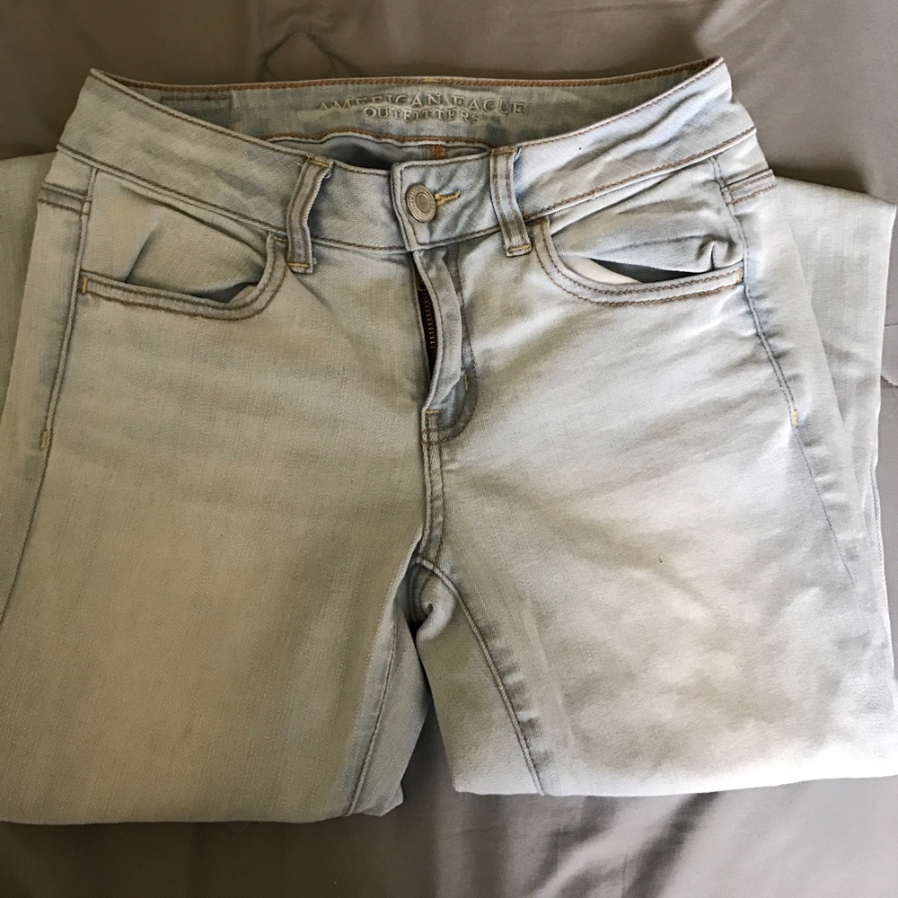 American Eagle Light Wash Jeggings Size 4 Reg