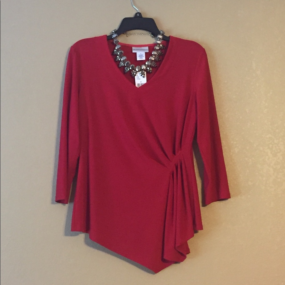 DRAPER'S & DAMON'S  classic red ruched top size M