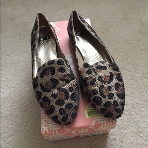 Gianni Bini leopard rhinestone loafers