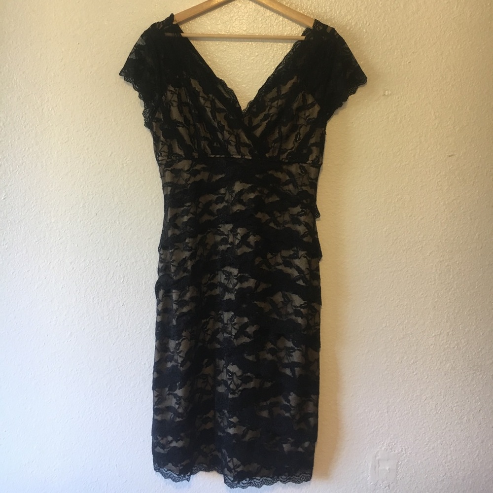 Marina Rinaldi black lace cocktail dress 12