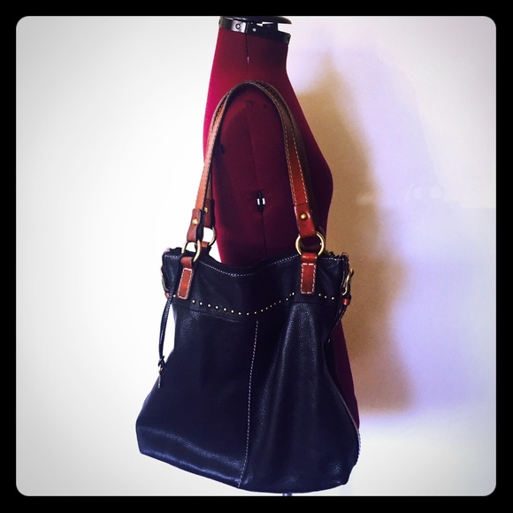 SOLD Black Fossil Leather Purse Shoulder Bag - Picture 2 of 6