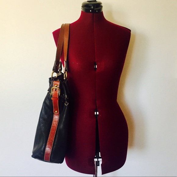 SOLD Black Fossil Leather Purse Shoulder Bag - Picture 3 of 6