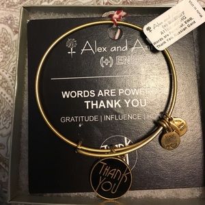 Alex & Ani Thank You Bracelet in Gold
